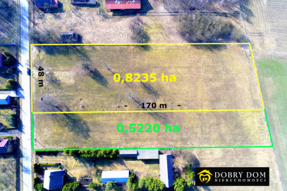 Działka 8235m2 Dubiny — zdjęcie od frontu