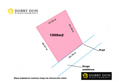 Działka 1500m2 Borsukówka — zdjęcie od frontu