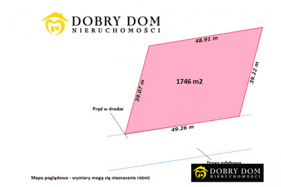Działka 1746m2 Gorbacze — zdjęcie od frontu