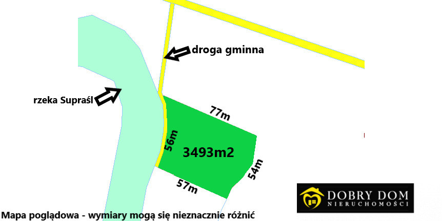 Działka rolna nad rzeką Supraśl – Studzianki