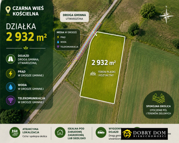 Działka Sprzedaż Czarna Wieś Kościelna 1