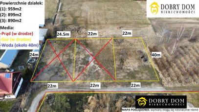 Działka 899m2 Niewodnica Nargilewska — widok główny