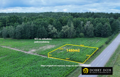 Działka 1480m2 Hermanówka — widok główny
