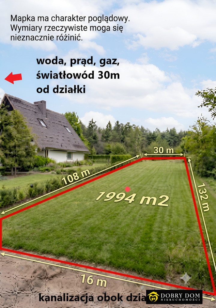 Działka 1994 m² pod dom lub usługi