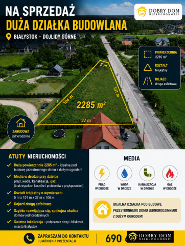 Działka Sprzedaż Białystok Dojlidy Górne 1