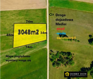 Działka 3048m2 Kobuzie — widok główny