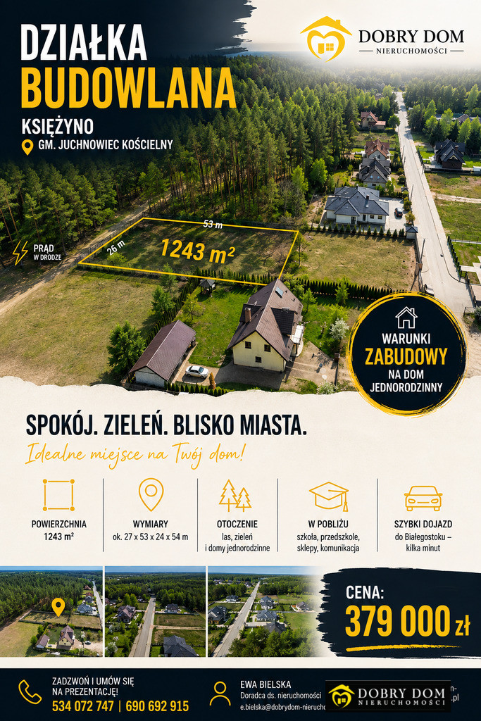 Działka budowlana Księżyno