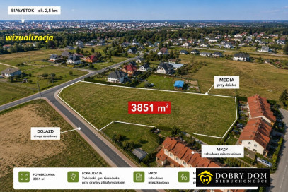 Działka 3851m2 Zaścianki — widok główny