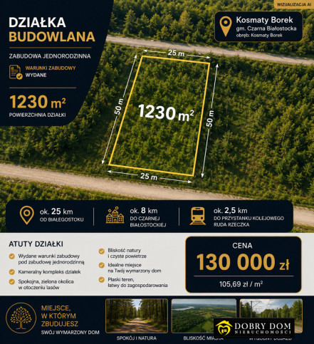Działka Sprzedaż Kosmaty Borek 1