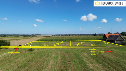 Działka 1273m2 Jaworówka — zdjęcie od frontu