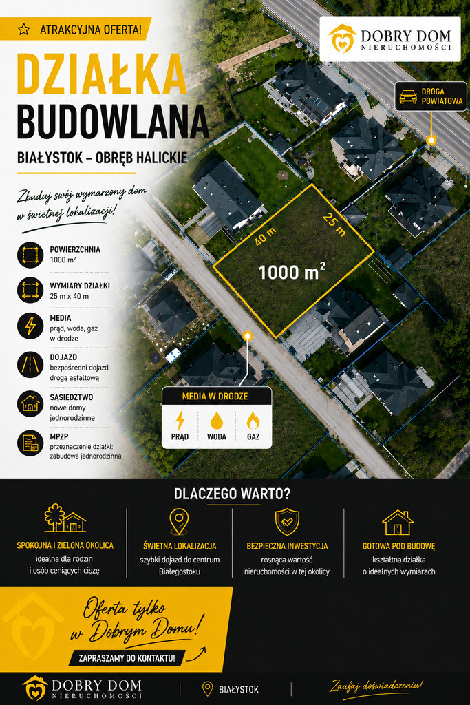 Działka budowlana Białystok obręb Halickie