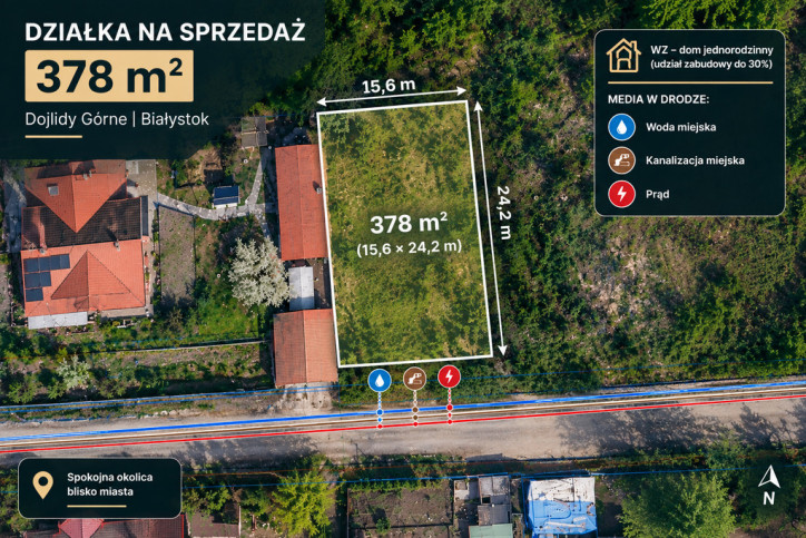 Działka Sprzedaż Białystok Dojlidy Górne 1