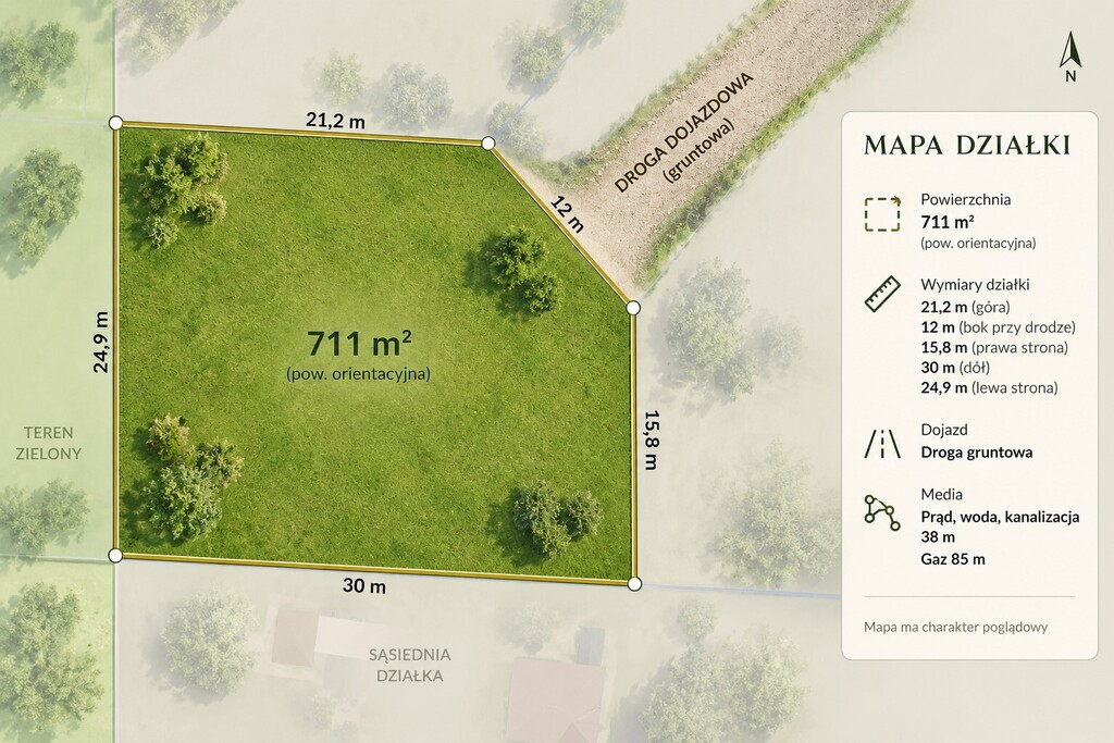 Działka 711 m² przy ul. Tygrysiej w Sobolewie