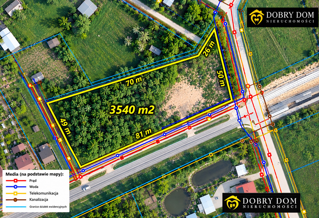 Działka budowlana 3540m2 gmina Bielsk Podlaski