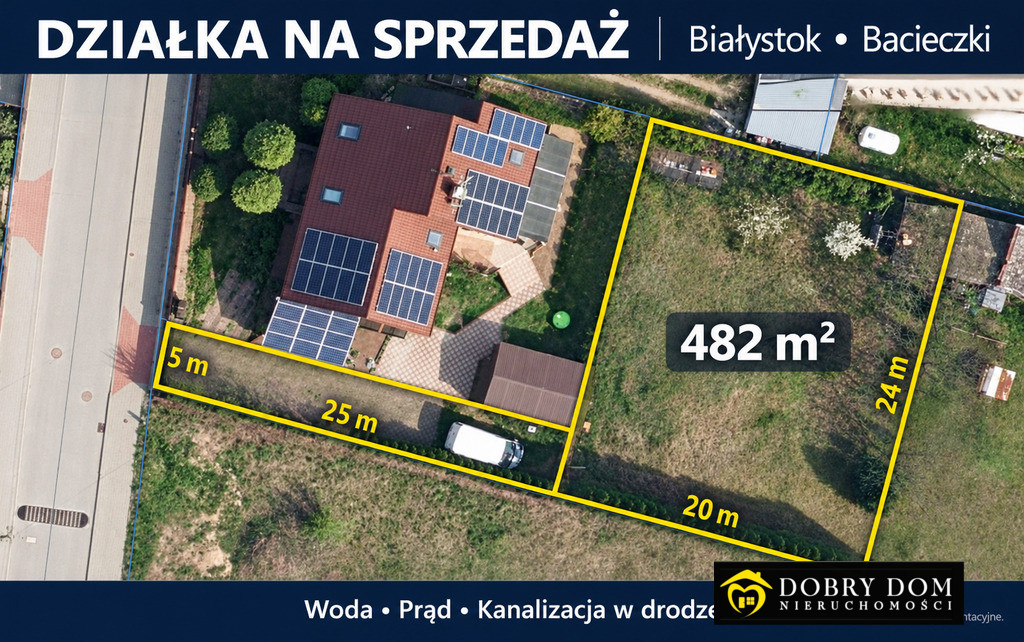 Działka Białystok os. Bacieczki 482 m 2