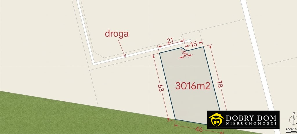 Działka 3016m2 Sielachowskie - zdjęcie od frontu